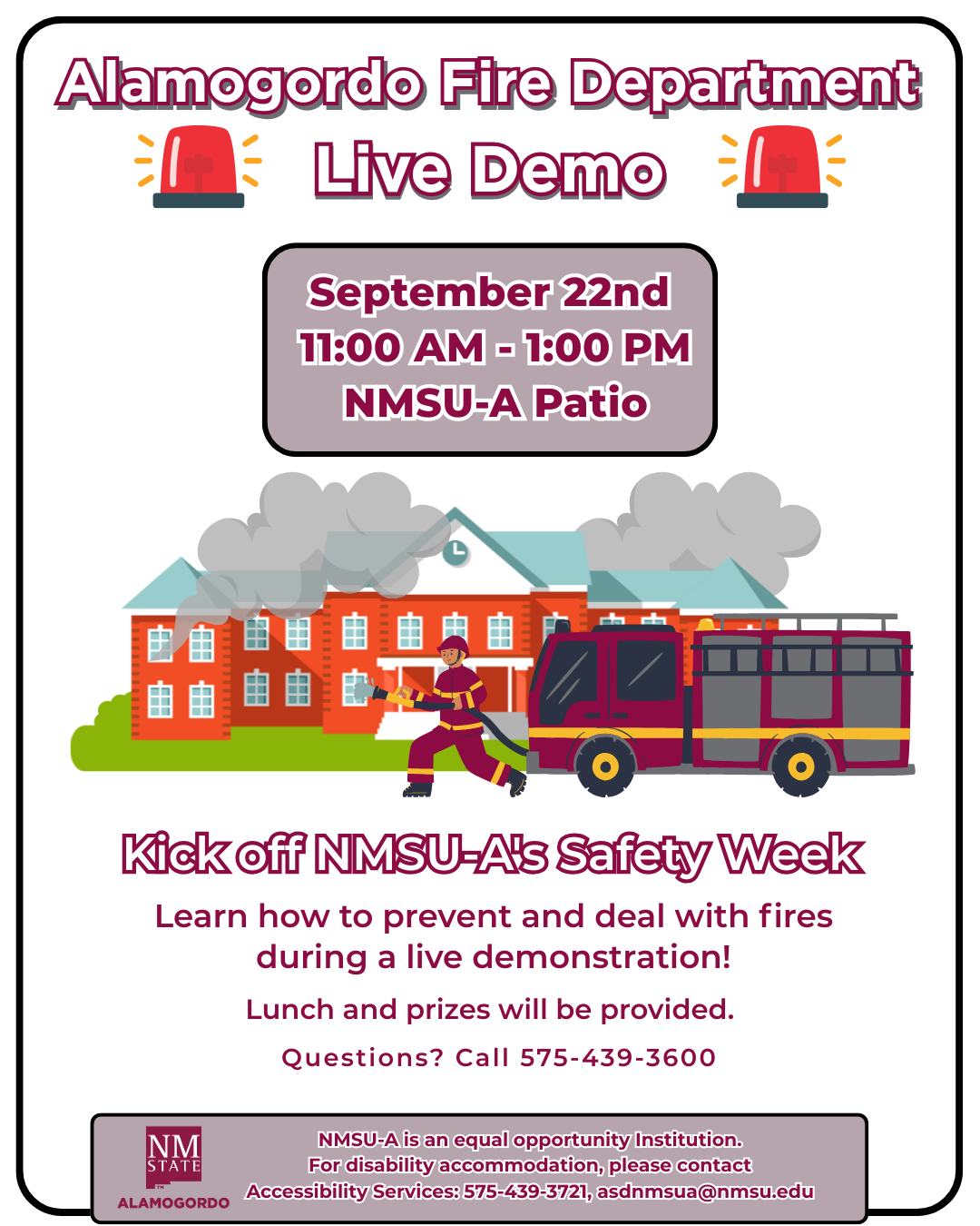 Alamogordo Fire Dept. Live Demo! (NMSU-A Safety Week)