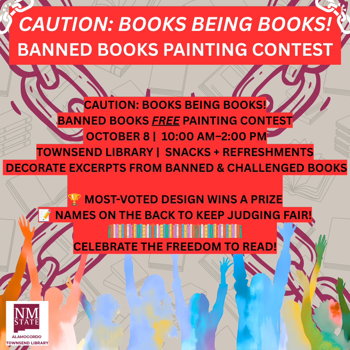 Caution: Books Being Books! Banned Books Painting Contest