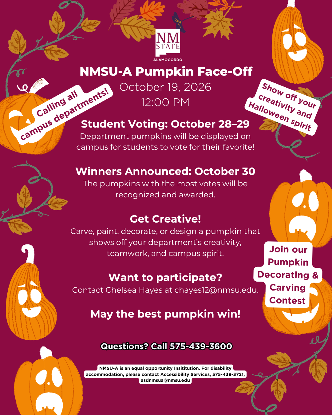 NMSU-A Pumpkin Face-Off