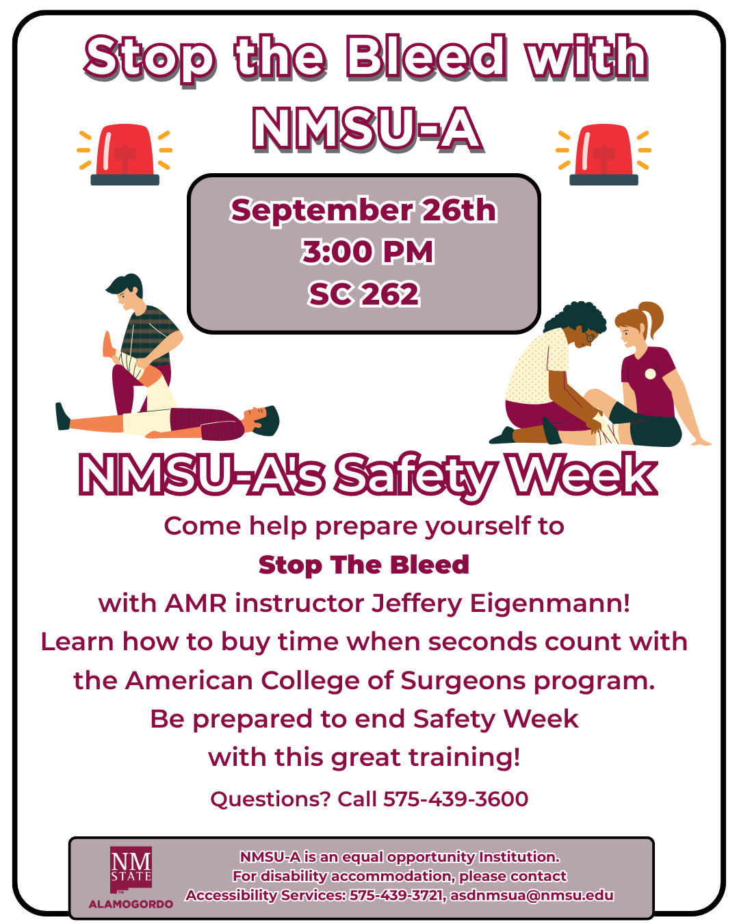 Stop the Bleed (NMSU-A Safety Week)